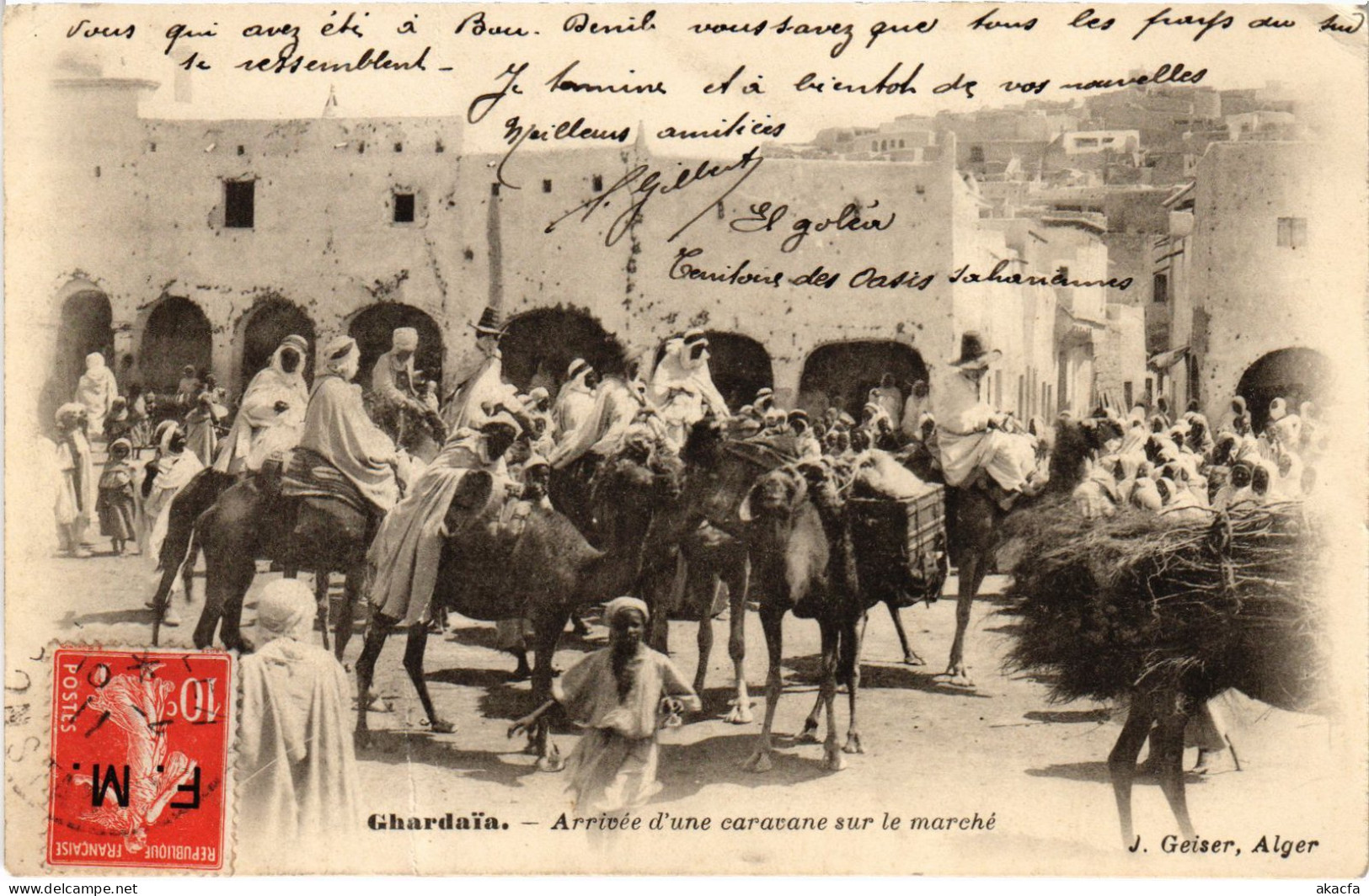 CPA AK GHARDAIA Arrivee D'une Caravane Sur Le Marche ALGERIA (1380543) - Ghardaia