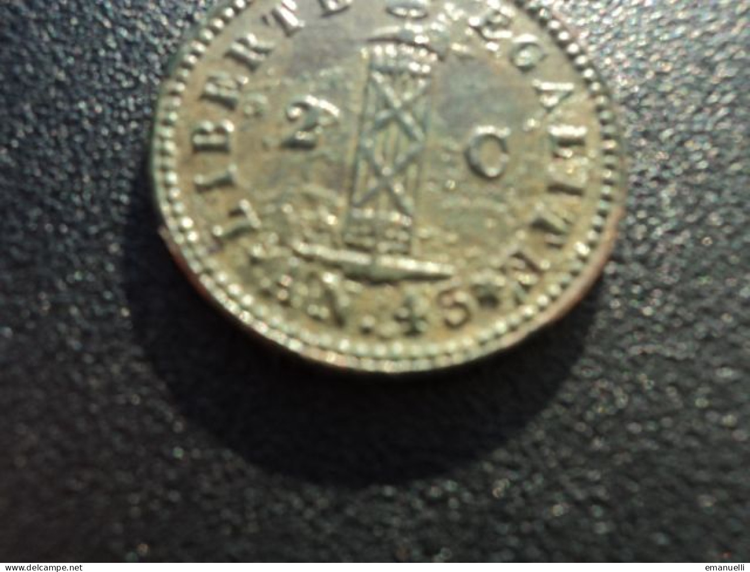 RÉPUBLIQUE D' HAÏTI * : . (point) ** 2 CENTIMES  1846 / AN 45 / 43 ***    KM 27  magnifique TTB+