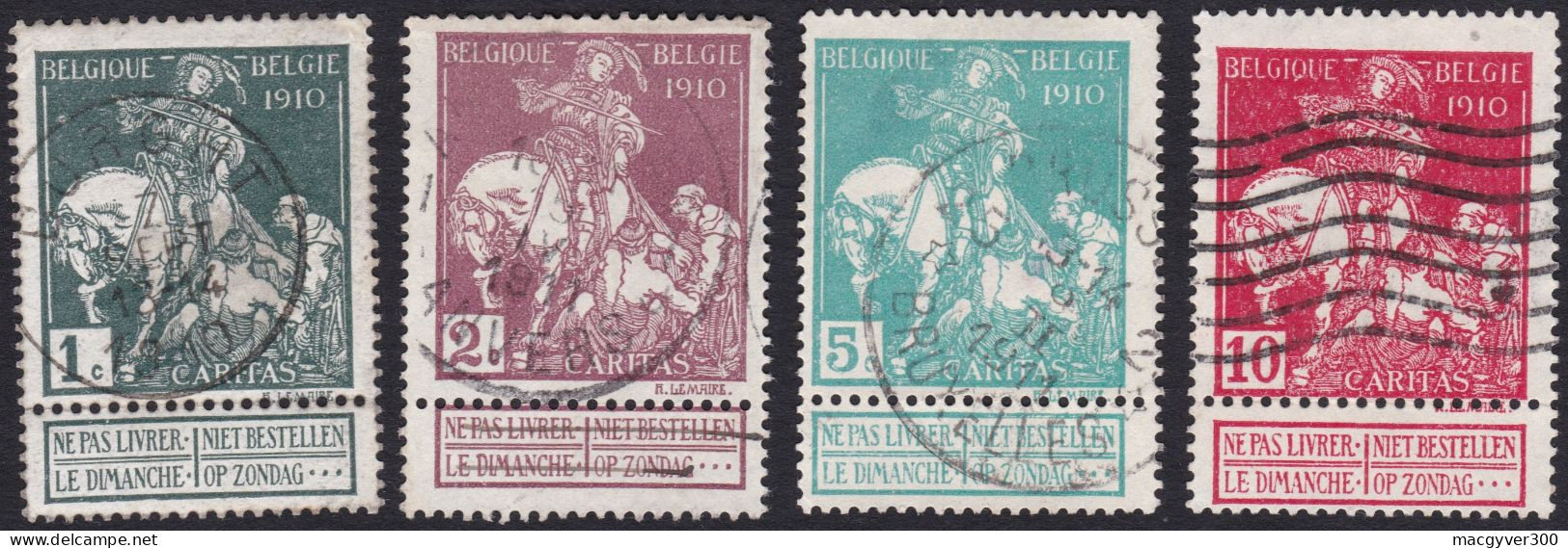 BELGIQUE, 1910, Exposition Internationale De Bruxelles ( COB 88 Au 91 ) - 1910-1911 Caritas