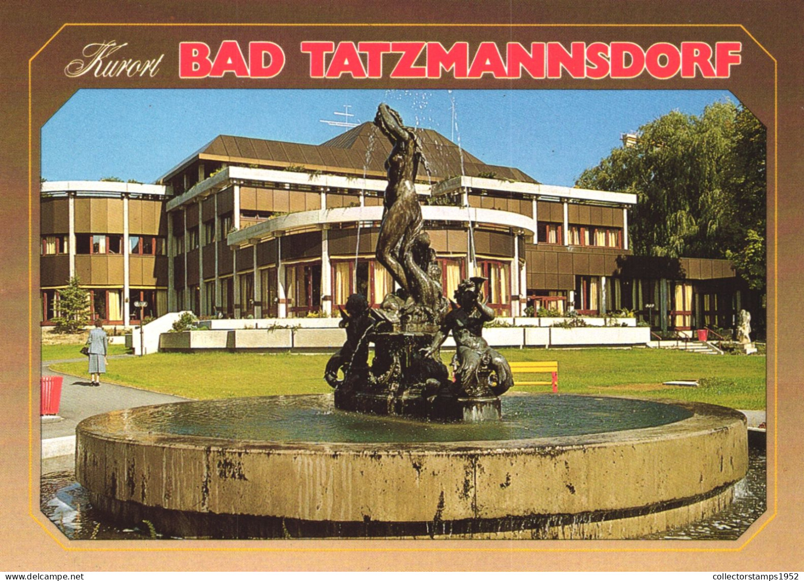 BAD TATZMANNSDORF, ARCHITECTURE, FOUNTAIN, STATUES, PARK, BURGENLAND, GERMANY, POSTCARD - Burgenland