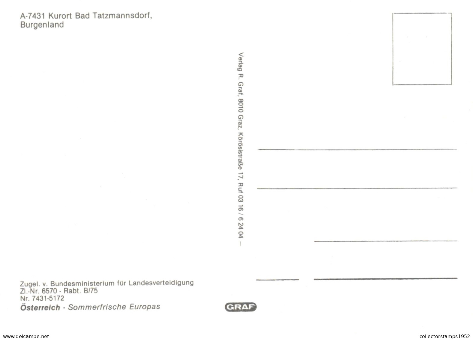 BAD TATZMANNSDORF, BURGENLAND, ARCHITECTURE, EMBLEM, PANORAMA, GERMANY, POSTCARD - Burgenland