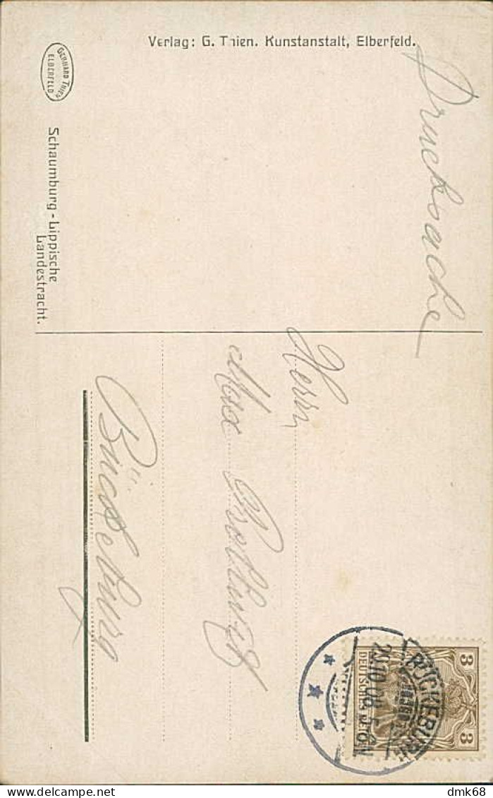 AK GERMANY - SCHAUMBURG-LIPPISCHE - LANDESTRACHT - VERLAG G. THIEN - MAILED 1908 (17054) - Schaumburg