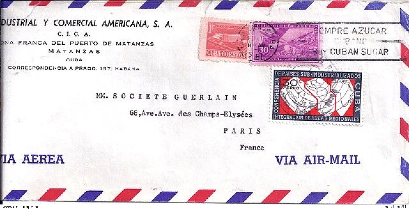 CUBA N° PA100/PA219/477 S/L. DE LA HAVANE/11.2.61 POUR LA FRANCE - Covers & Documents