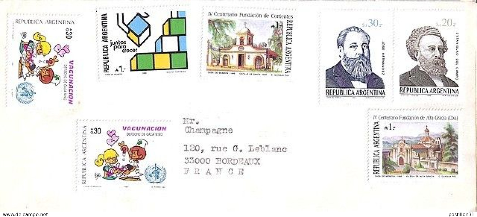 ARGENTINE N° S/L. DE BUENOS AIRES/1988 POUR LA FRANCE - Covers & Documents