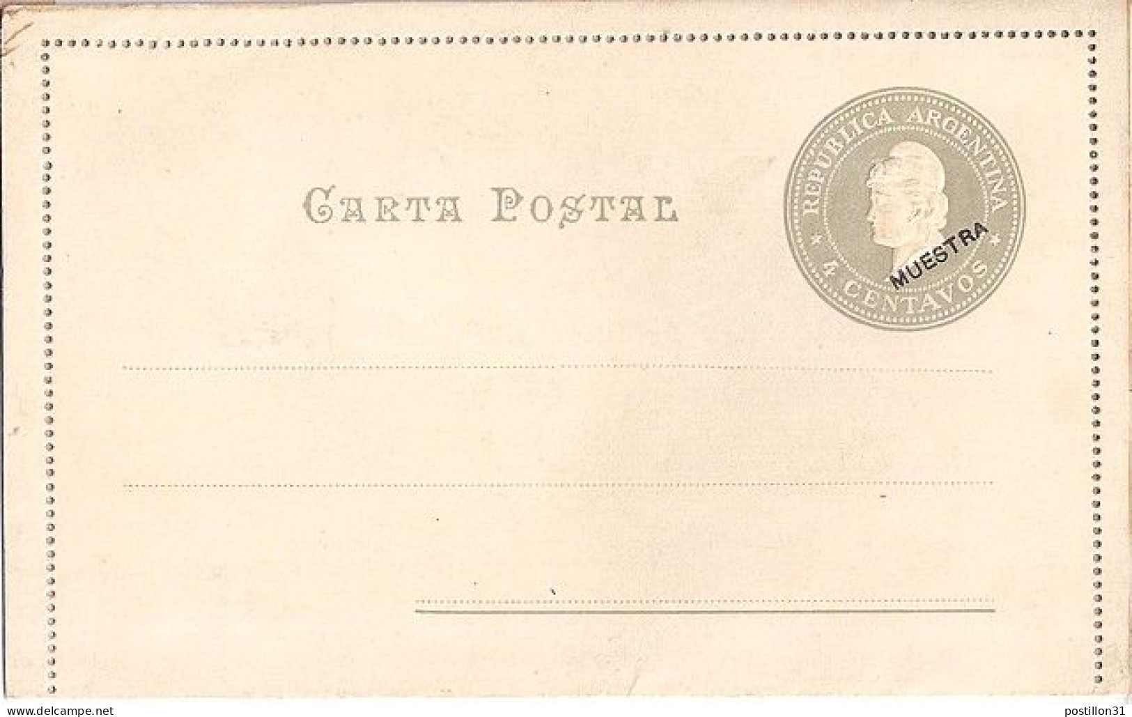 ARGENTINE N° ENTIER POSTAL CP 4c NEUF - Covers & Documents