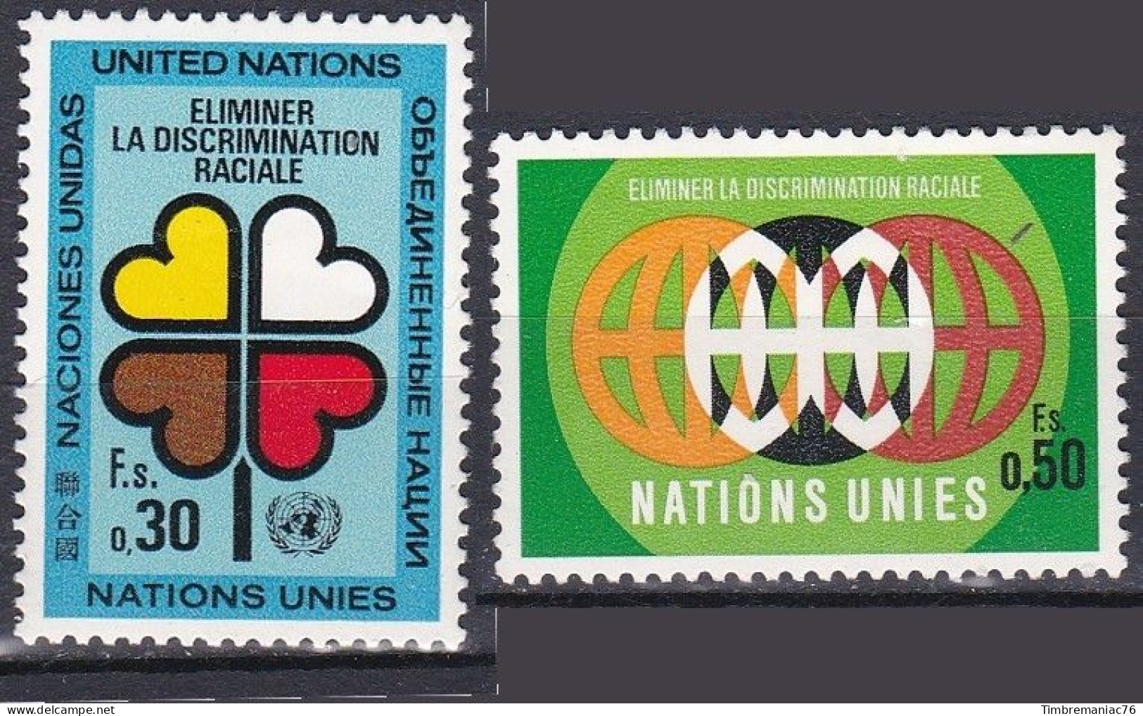 Nations Unies Genève 1971 YT 19-20 Neufs - Nuevos