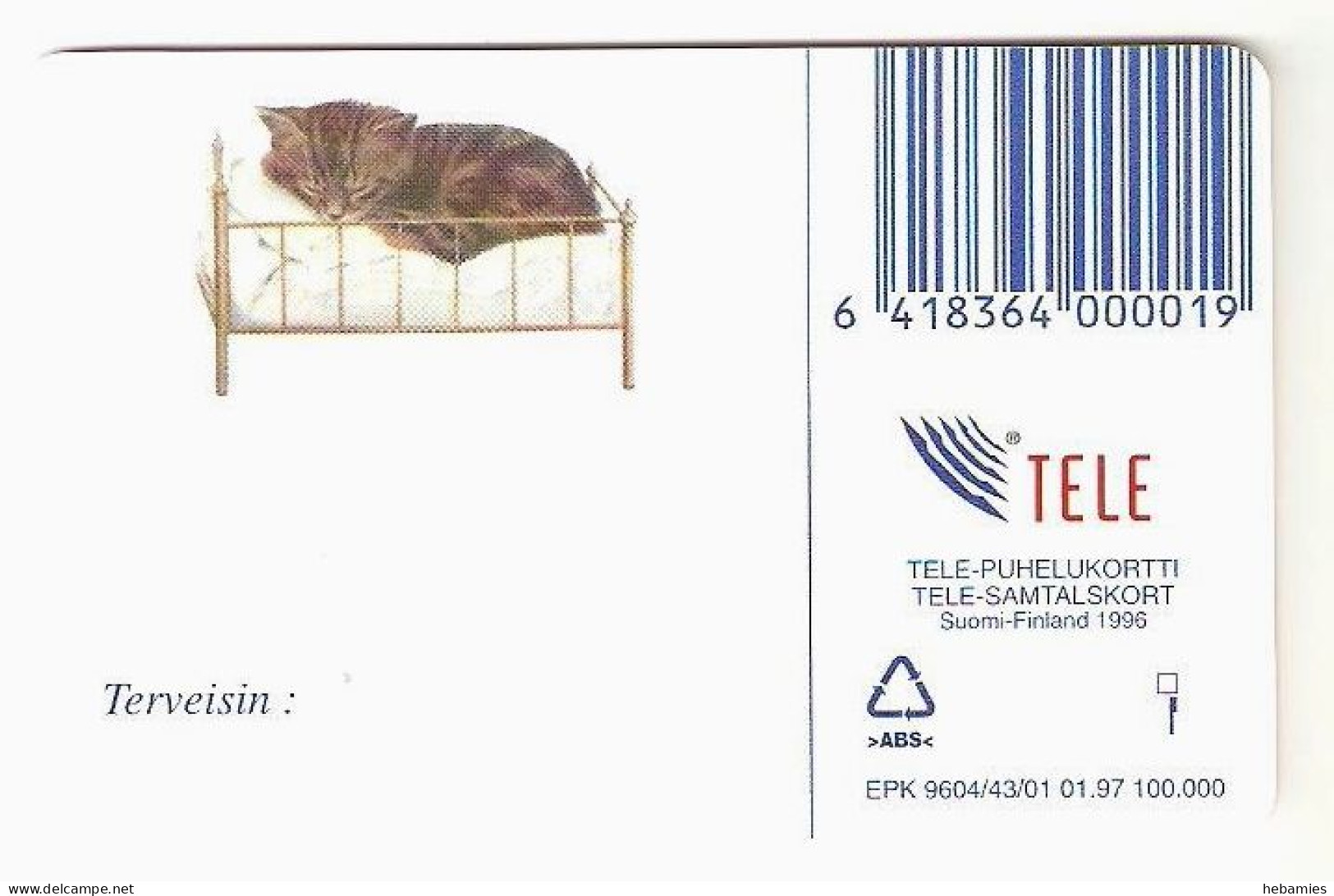 CATS - VALENTINE'S DAY -  30 FIM  1997 TELE D119 - FINLAND - - Katzen