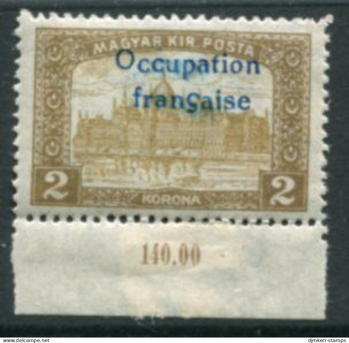 ARAD (French Occupation) 1919 Overprint On Parliament 2 Kr. MNH / **.  Michel  22 - Sin Clasificación
