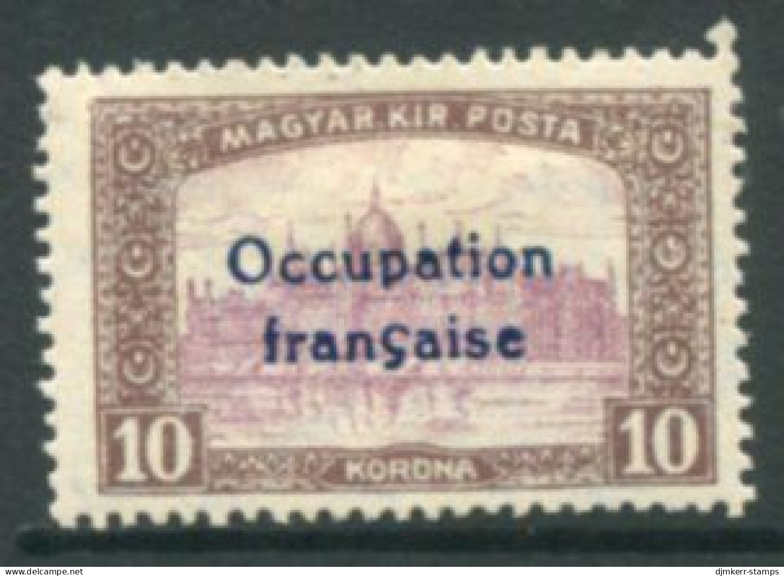 ARAD (French Occupation) 1919 Overprint On Parliament 10 Kr. MH / *.  Michel  25 - Non Classés