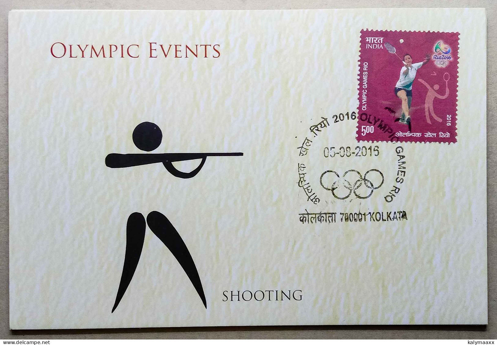 INDIA 2016 OLYMPIC EVENTS, SHOOTING, INDIA POST ISSUED POSTCARD...RARE - Waffenschiessen
