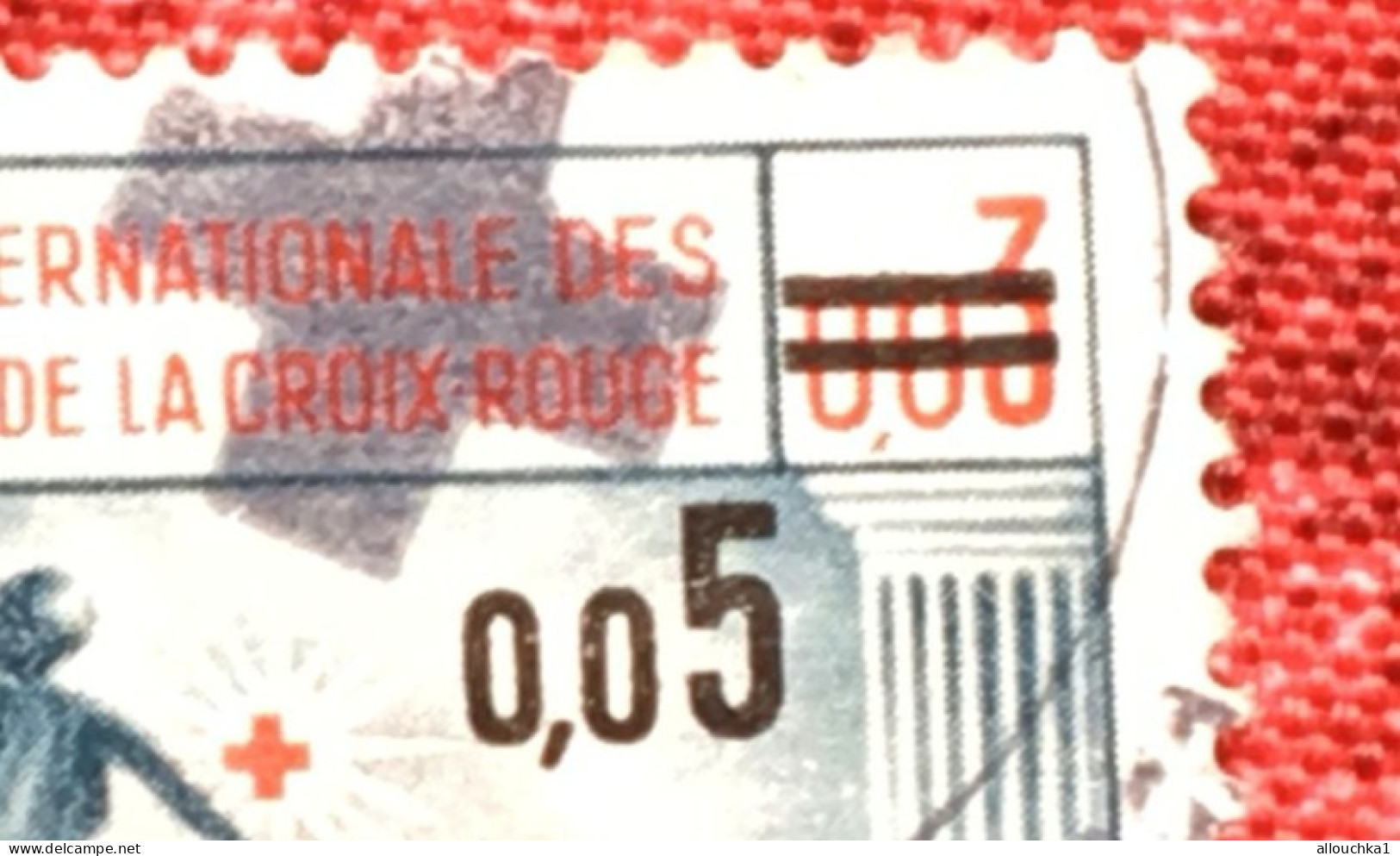 Croix Rouge-Ligue Internationale Des Sociétés C.R. Red Cross-sur Timbre-Vignette-Erinnophilie-Stamp-Sticker-Bollo-Viñeta - Rode Kruis