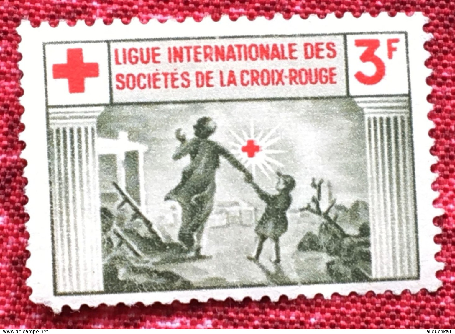 Croix Rouge -Ligue Internationale Des Sociétés C.R. Red Cross - Timbre-Vignette-Erinnophilie-Stamp-Sticker-Bollo-Viñeta - Red Cross