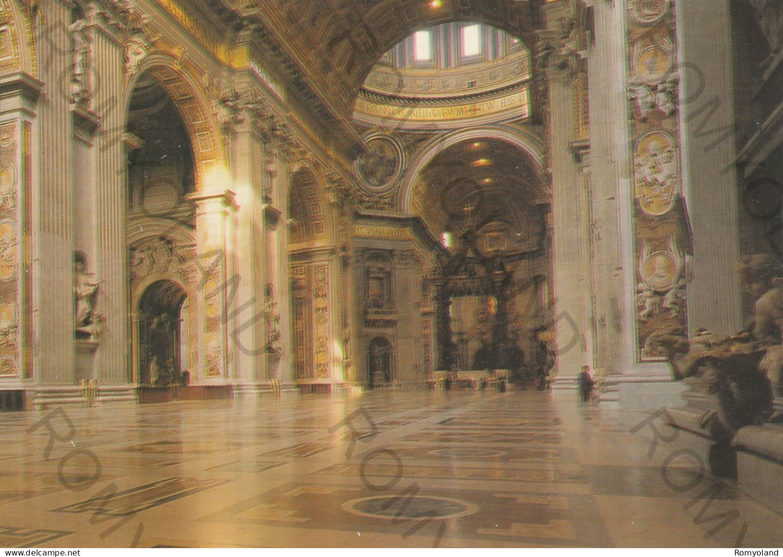 CARTOLINA  ROMA,LAZIO-BASILICA DI S.PIETRO-INTERNO-STORIA,MEMORIA,CULTURA,RELIGIONE,IMPERO ROMANO-NON VIAGGIATA - San Pietro