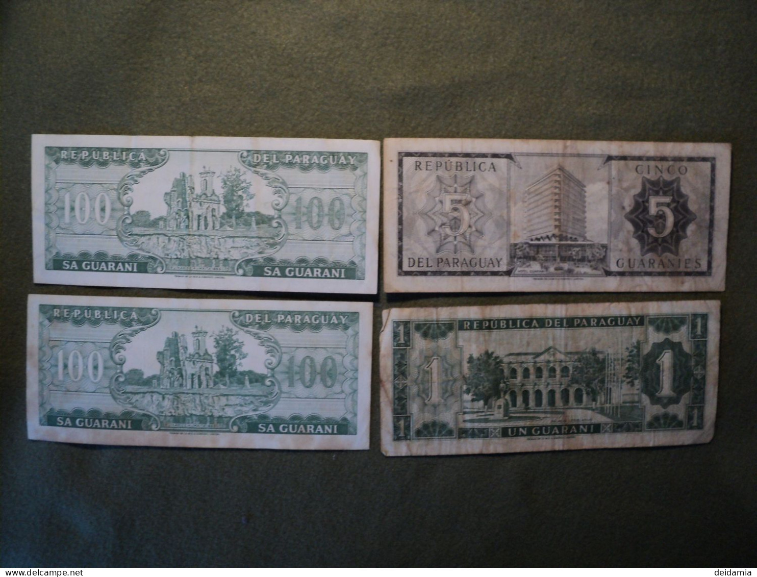 PARAGUAY. LOT DE 4 BILLETS DE BANQUE DIFFERENTS. ANNEES 1960 / 1980 - Paraguay