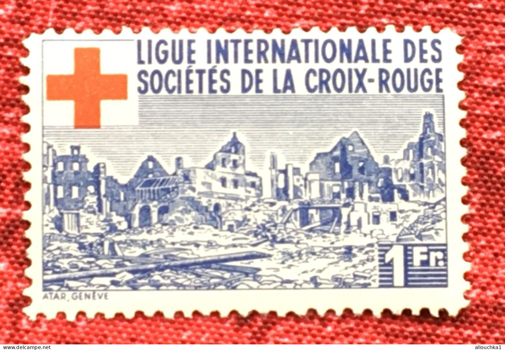 Croix Rouge -Ligue Internationale Des Sociétés C.R. Red Cross- Timbre-Vignette**-Erinnophilie-Stamp-Sticker-Bollo-Viñeta - Croix Rouge