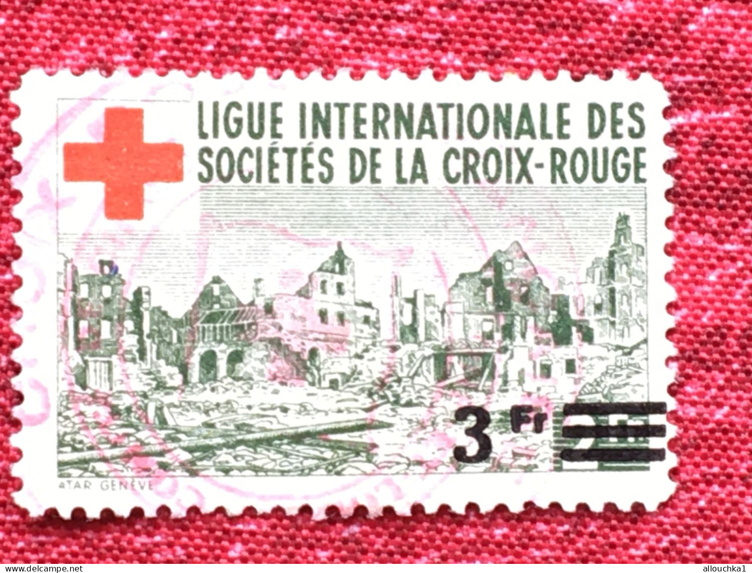 Croix Rouge -Ligue Internationale Des Sociétés C.R. Red Cross- Timbre-Vignette**-Erinnophilie-Stamp-Sticker-Bollo-Viñeta - Croix Rouge