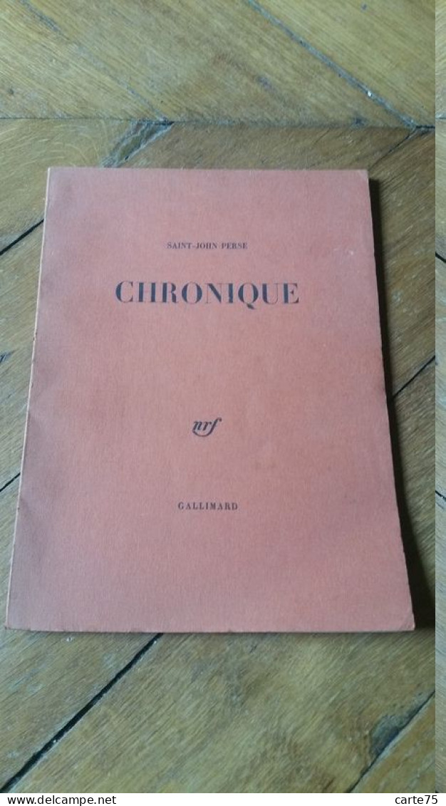 Chronique , Saint John Perse , NRF , Gallimard , 1960 - Auteurs Français