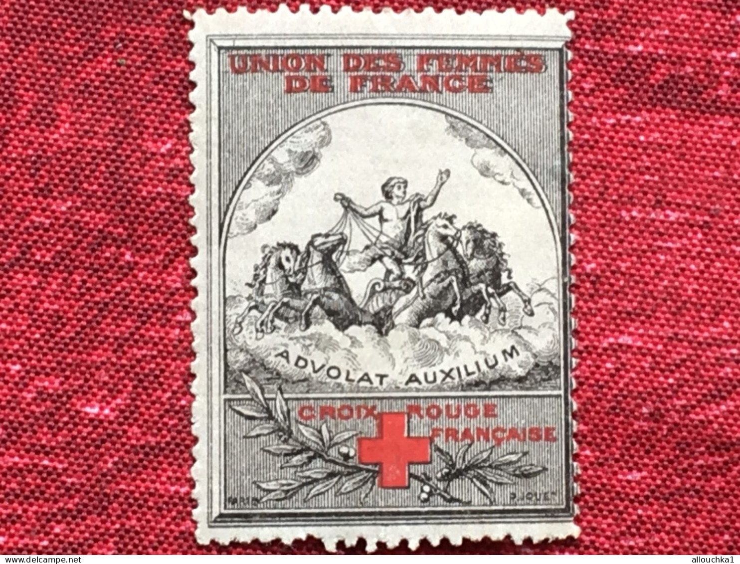 Croix Rouge Française Union Des Femmes De France-advol Red Cross-Timbre-Vignette-Erinnophilie-Stamp-Sticker-Viñeta-Bollo - Croix Rouge
