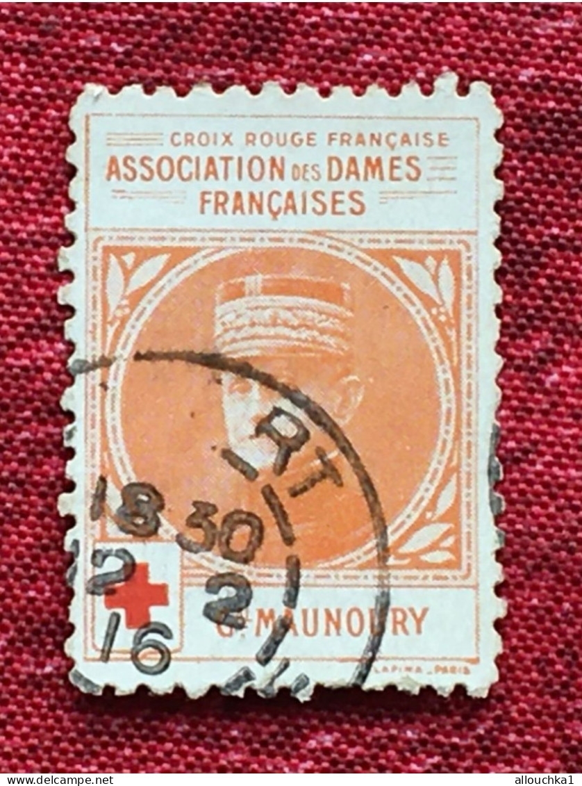 Croix Rouge Association Dames Françaises-effigie Gl Maunorry Red Cross-Timbre-Vignette-Erinnophilie-Stamp-Viñeta-Bollo - Croix Rouge