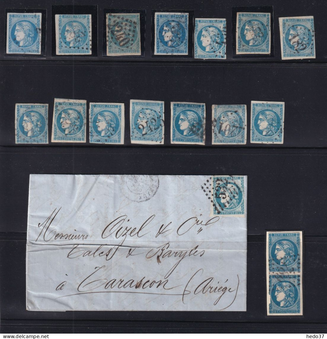 Collection  France Du N°39/48 - Nuances Oblitérations - Timbres, Fragments - Etat B - 1870 Emission De Bordeaux