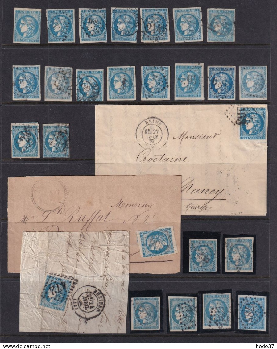 Collection  France Du N°39/48 - Nuances Oblitérations - Timbres, Fragments - Etat B - 1870 Emission De Bordeaux