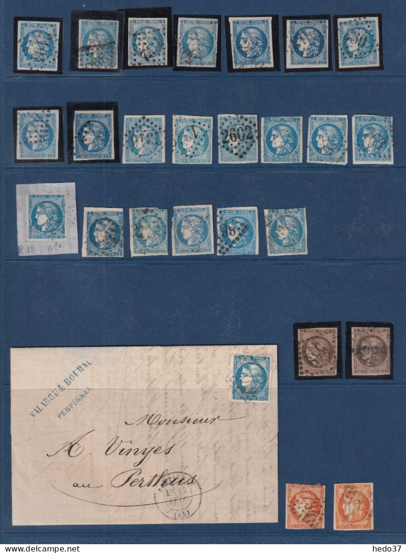 Collection  France Du N°39/48 - Nuances Oblitérations - Timbres, Fragments - Etat B - 1870 Emission De Bordeaux