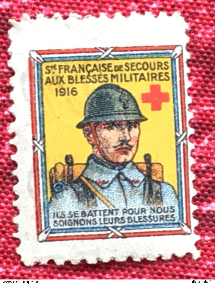 Croix Rouge Française-Sté De Secours Aux Français WWI-1916  Red Cross-Timbre-Vignette-Erinnophilie-Stamp-Viñeta-Bollo - Rotes Kreuz
