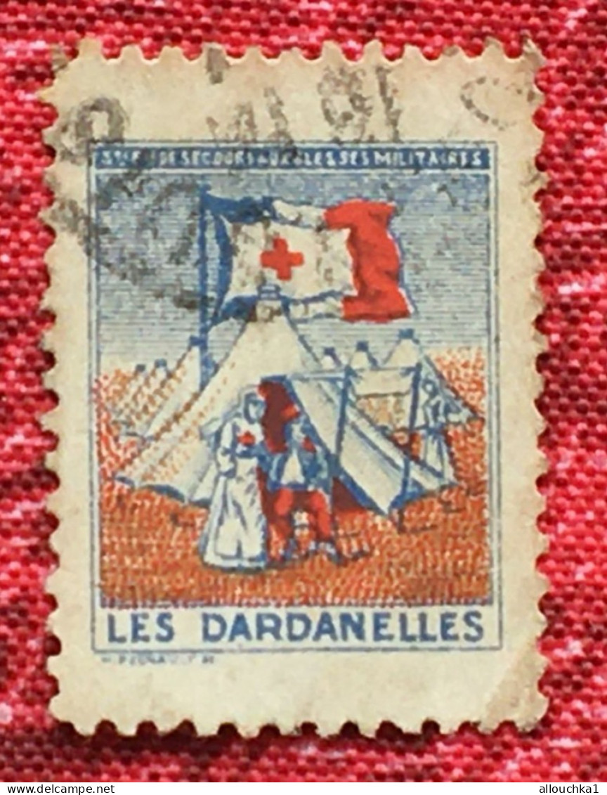 Croix Rouge Française-Sté De Secours Blessés Mililtaires WWI- Red Cross-Timbre-Vignette-Erinnophilie-Stamp-Viñeta-Bollo - Croix Rouge