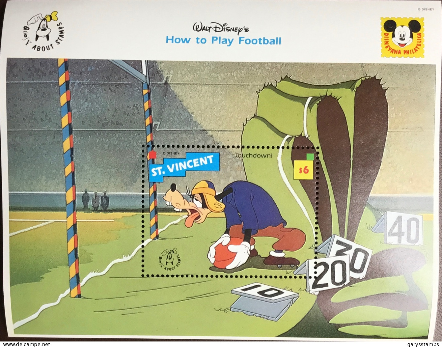 St Vincent 1992 How To Play Football Disney Minisheet MNH - St.Vincent (1979-...)
