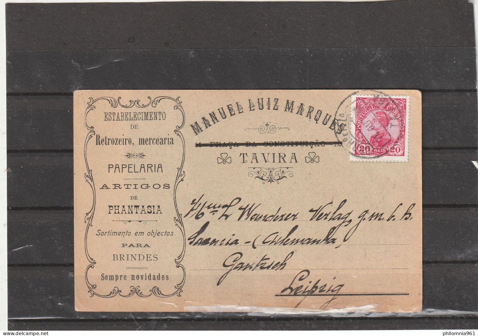 Portugal Tavira COMMERCIAL POSTAL CARD 1911 - Lettres & Documents