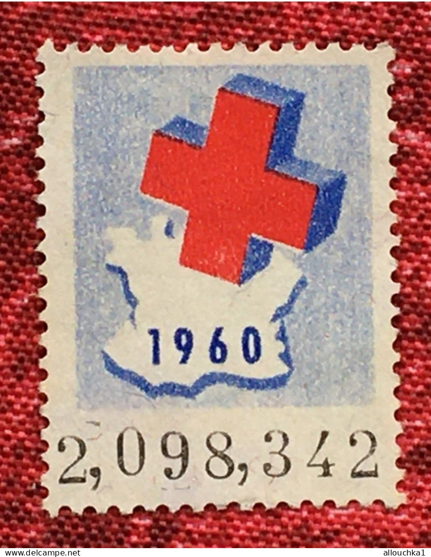 Croix Rouge Française-Timbre De Cotisation Adhèrent 1960 - Red Cross--Vignette-Erinnophilie-Stamp-Viñeta-Bollo - Croix Rouge