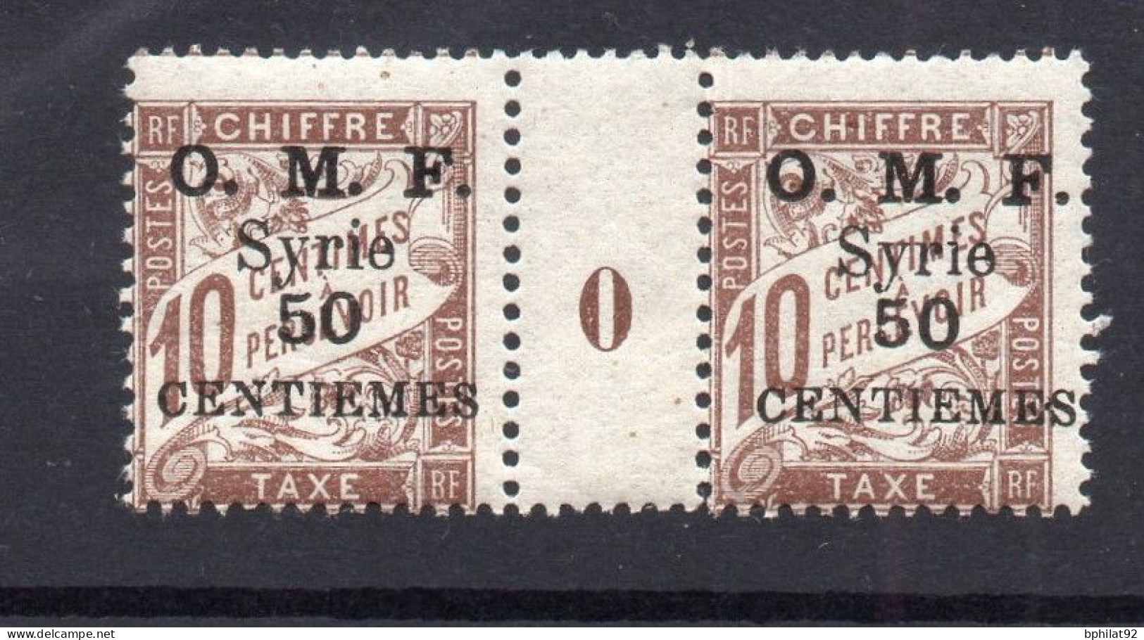 !!! SYRIE, PAIRE DE LA TAXE N° 9 AVEC MILLESIME 0 NEUVE ** - Postage Due