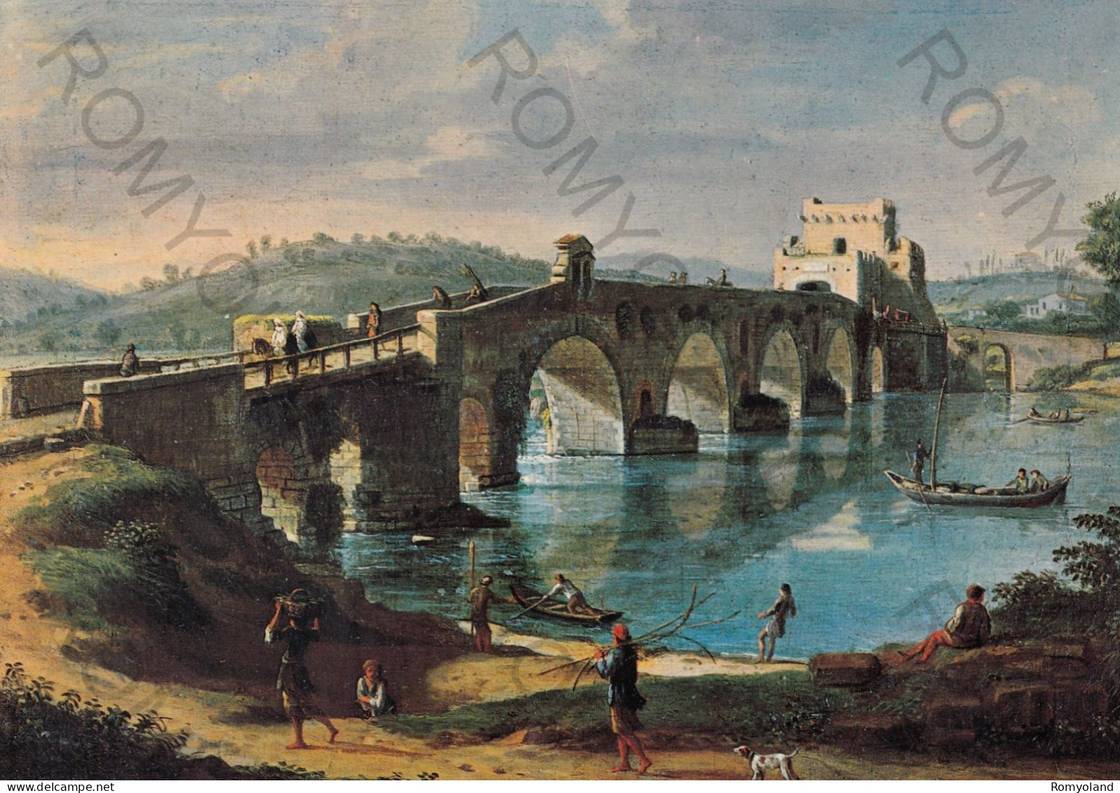 CARTOLINA  ROMA,LAZIO-NEL '600 E '700-GASPARE VANVITELLI (1653-1736) : PONTE MILVIO-COLLEZIONE PRIVATA-NON VIAGGIATA - Musei