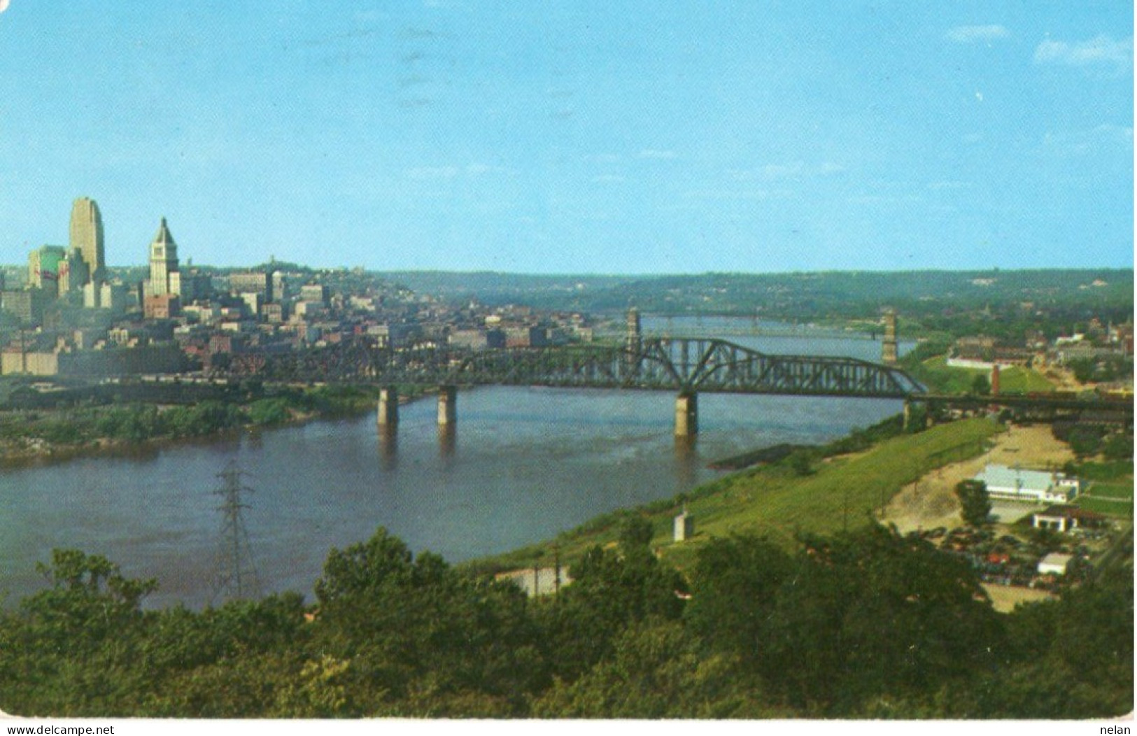 FIVE BRIDGES AND RIVER FROM DEVOU PARK - Cincinnati