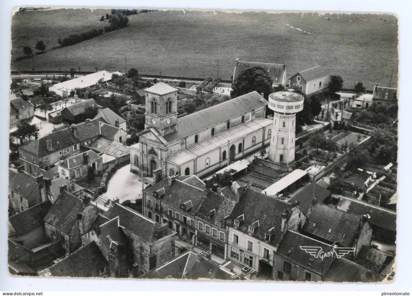 LE MESLE SUR SARTHE L'EGLISE LA FRANCE VUE DU CIEL 1963 - Le Mêle-sur-Sarthe