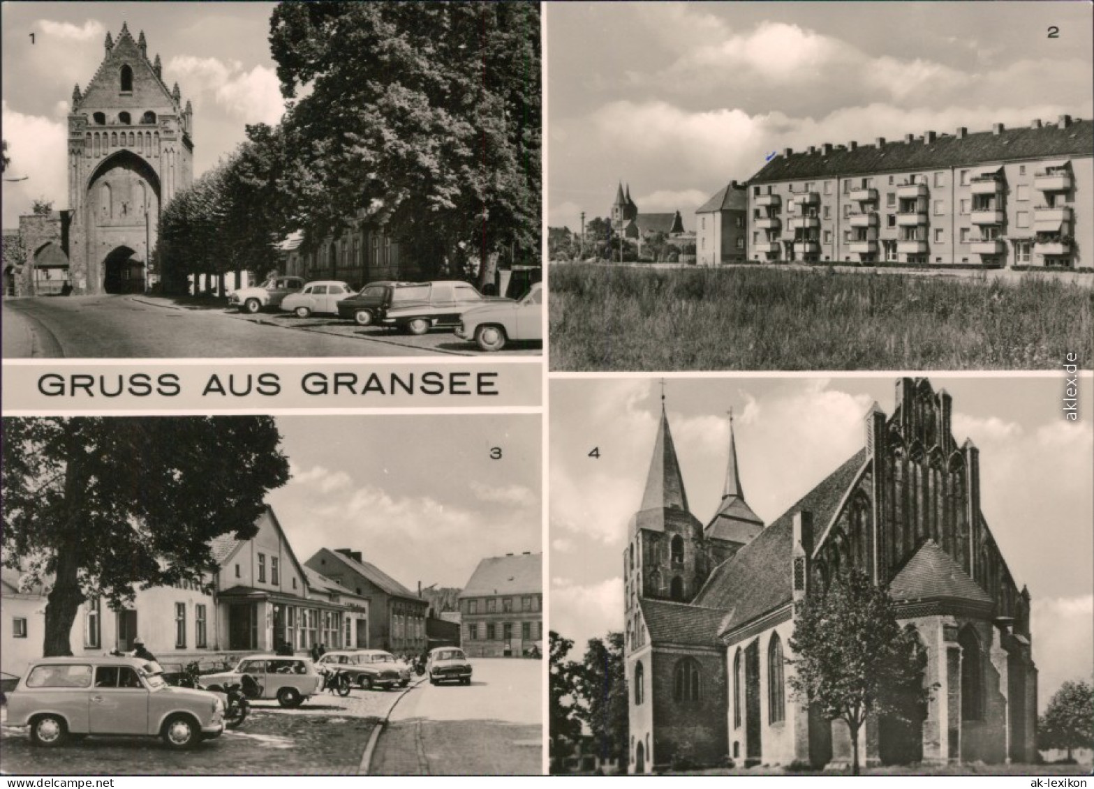 Gransee   Straße Des Friedens, Gesellschaftshaus, St. Marienkirche 1973 - Gransee