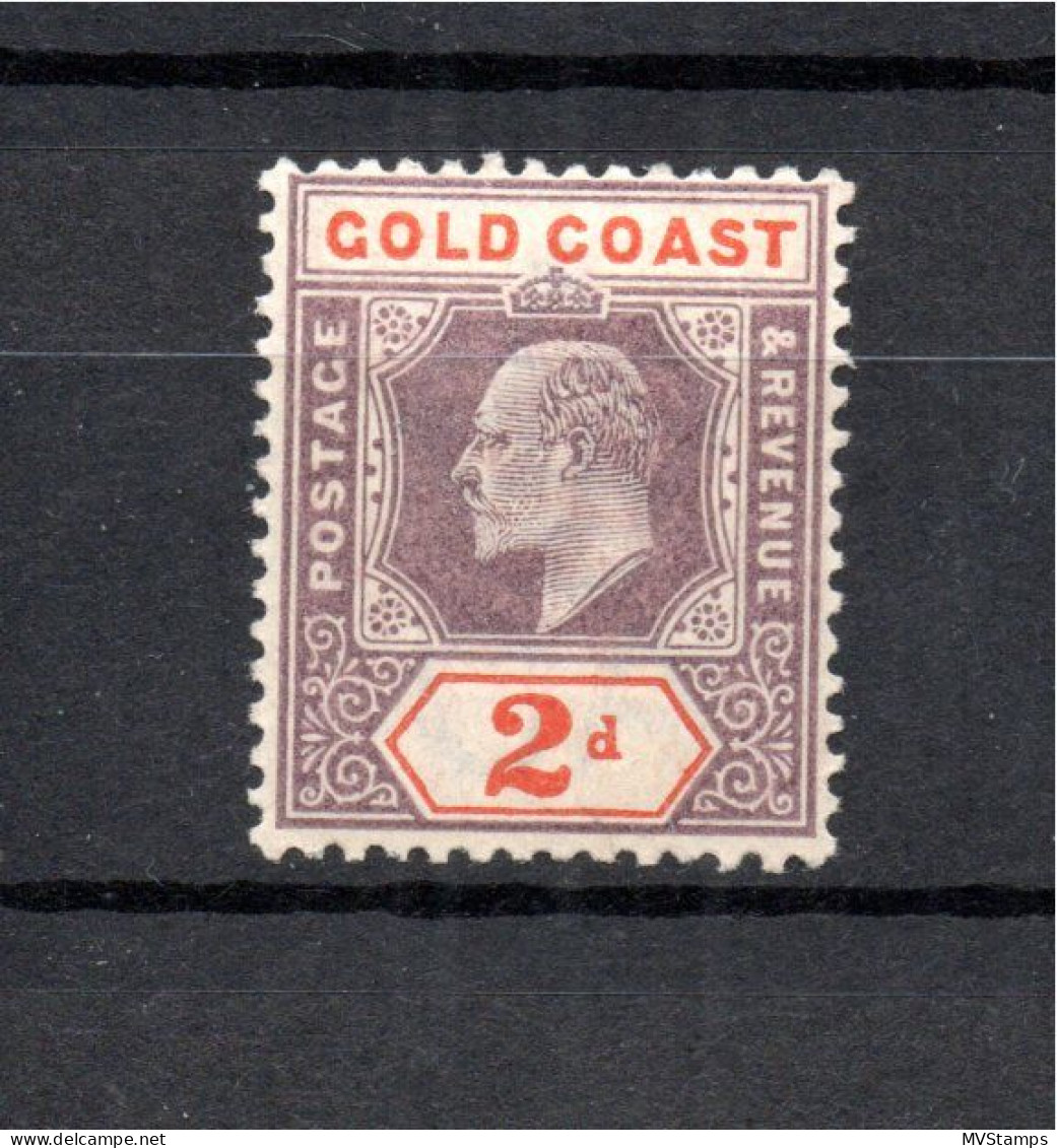 Goldcoast 1902 Old 2 P. Edward Stamp (Michel 36) Nice MLH - Gold Coast (...-1957)