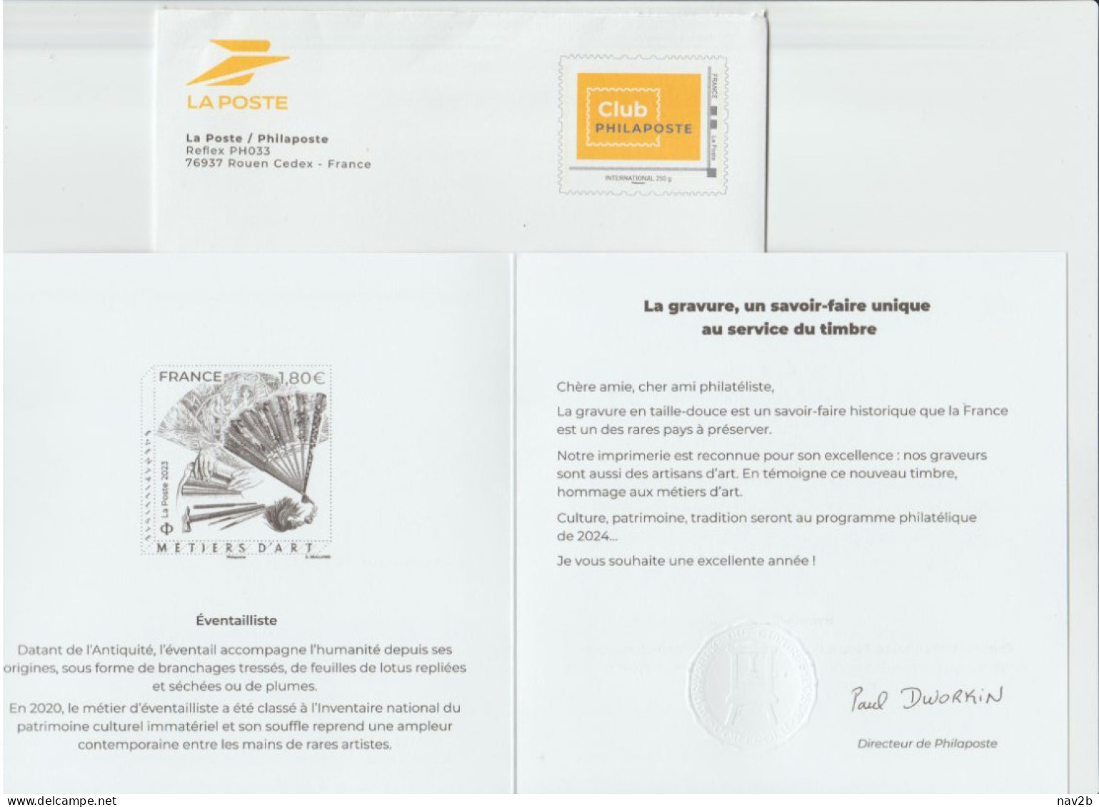 Entier Enveloppe TSC Pour Les Voeux 2024 De La Poste . - PAP : Su Commissione Privata TSC E Sovrastampe Semi-ufficiali