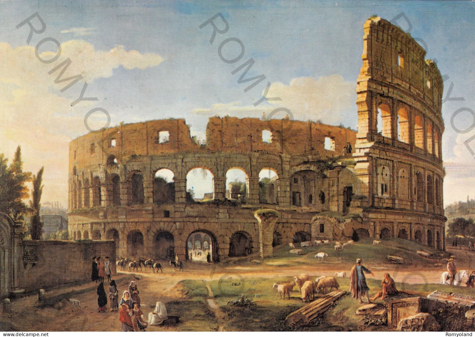 CARTOLINA  ROMA,LAZIO-NEL '600 E '700-G. VANVITELLI (1653-1736) :IL COLOSSEO VISTO DA SUD-EST-COLLEZIONE PRIVATA-NON VIA - Musei