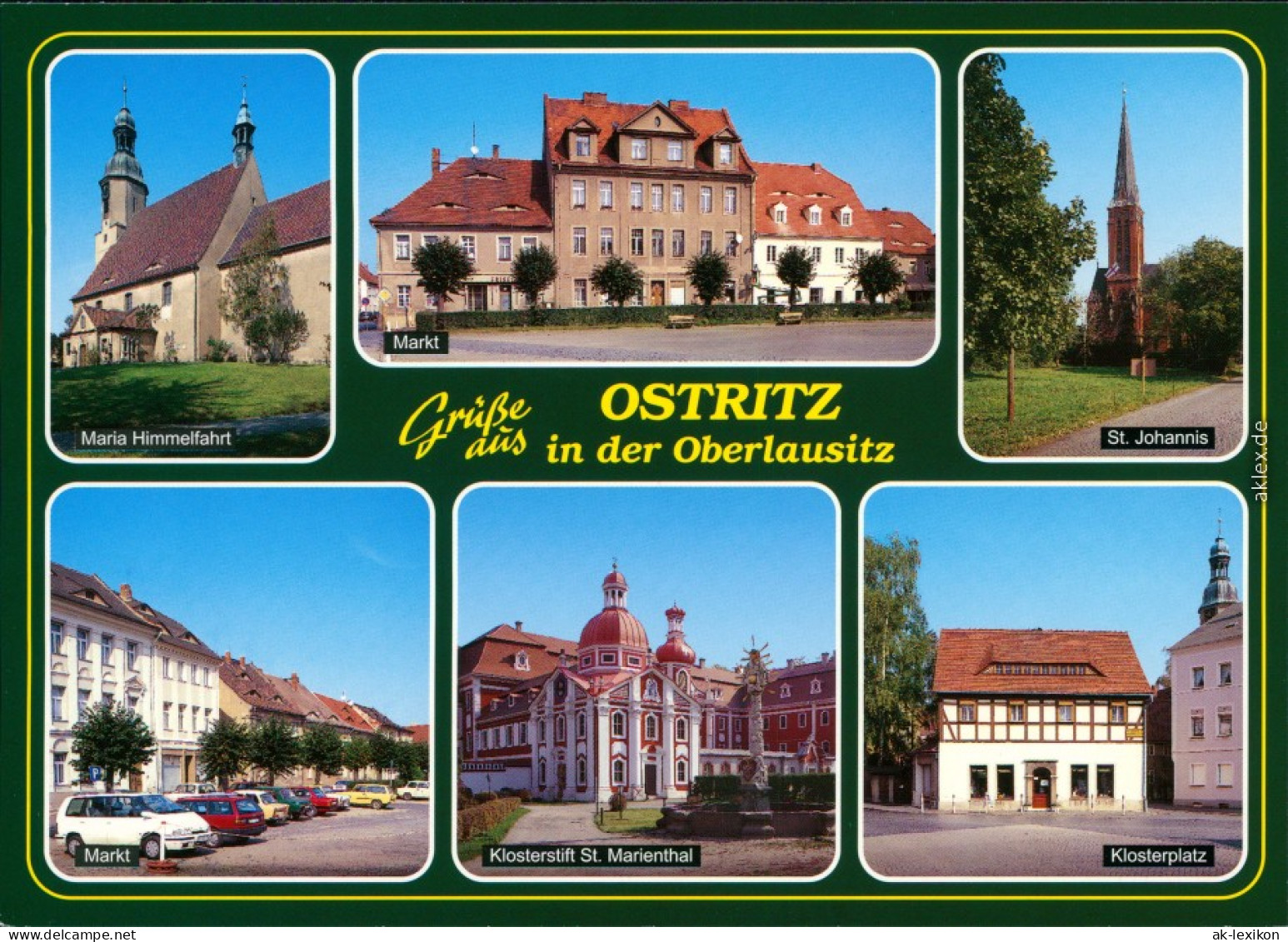 Ostritz (Oberlausitz) Wostrowc Kirche, Markt, St. Johannis Klosterplatz 1998 - Ostritz (Oberlausitz)