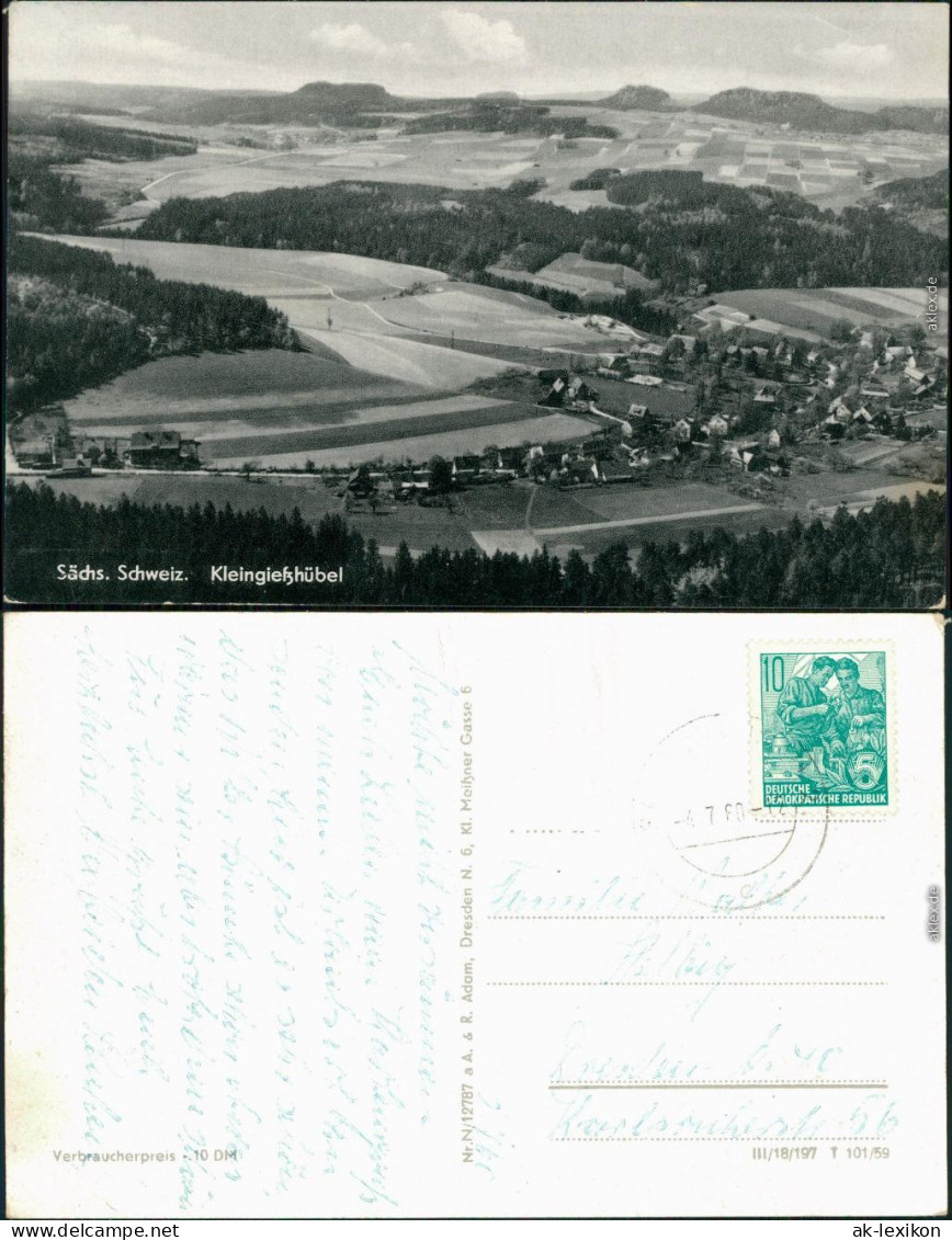 Ansichtskarte Kleingießhübel-Reinhardtsdorf-Schöna Blick Auf Den Ort 1959 - Schoena