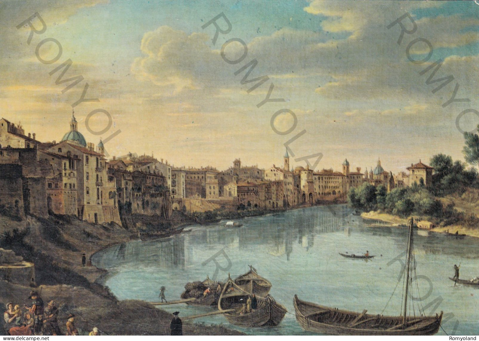 CARTOLINA  ROMA,LAZIO-NEL '600 E '700-HENDRICK FRANS LINT (1684-1763) :VEDUTA DEL TEVERE-COLLEZIONE PRIVATA-NON VIA - Musei