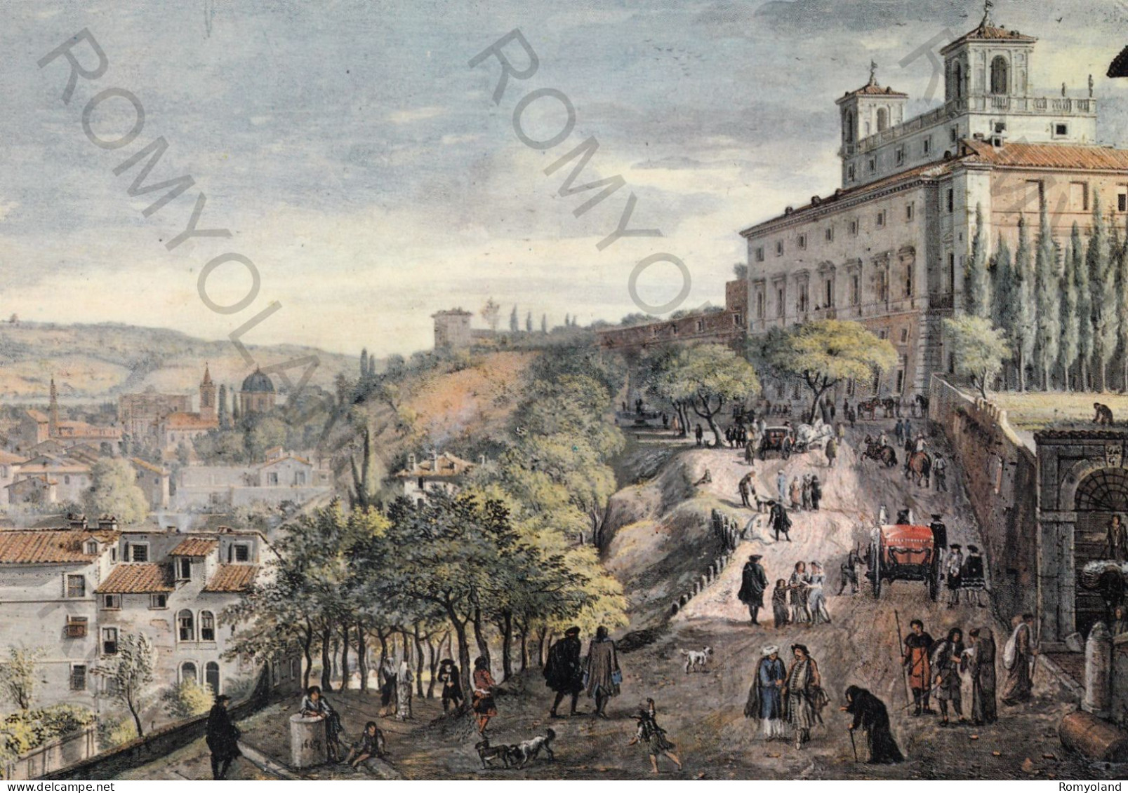 CARTOLINA  ROMA,LAZIO-GALLERIA NAZIONALE-GASPARE VANVITELLI (1653-1736)-VEDUTA DI ROMA DA VILLA MEDICI-STORIA,NON VIAGG - Museos
