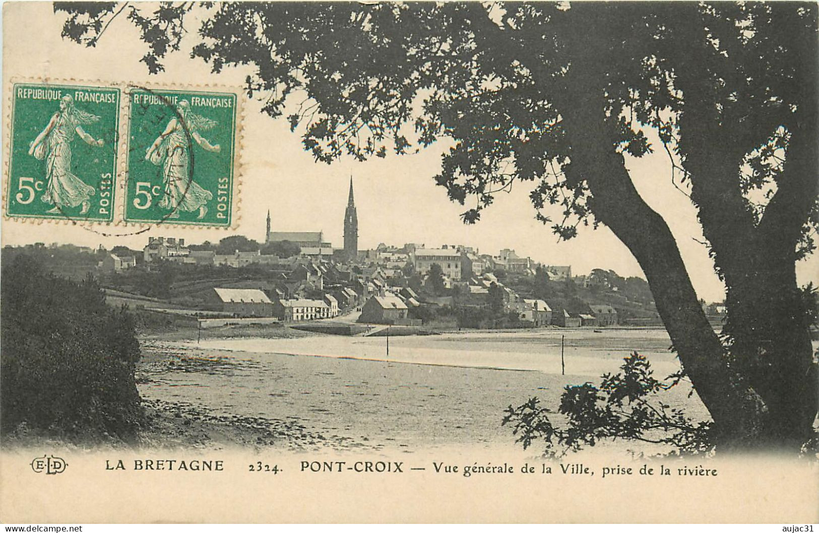 Dép 29 - Pont Croix - Vue Générale De La Ville Prise De La Rivière - état - Pont-Croix