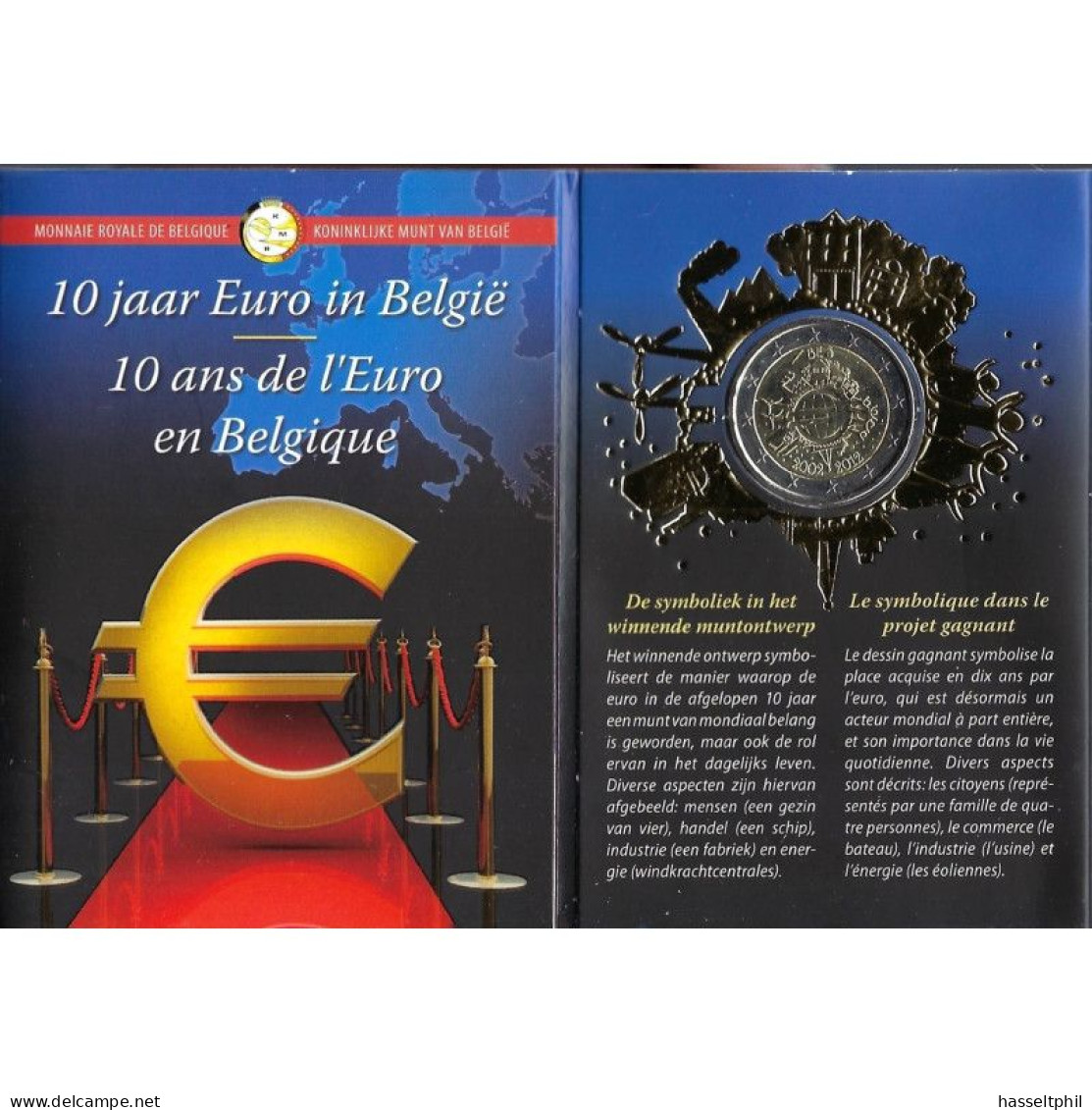 BELGIE - BELGIQUE MINIBLISTER 2 € 2012 FDC In Blister - 10 Jaar EURO - Belgio