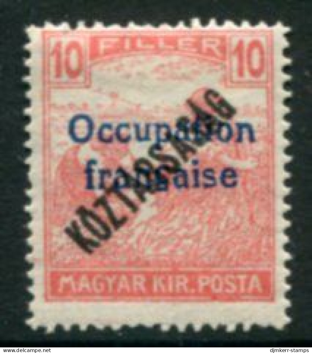 ARAD (French Occupation) 1919 Overprint On Harvesters KÖZTARSASAG 10f LHM / *..  Michel 35 - Zonder Classificatie