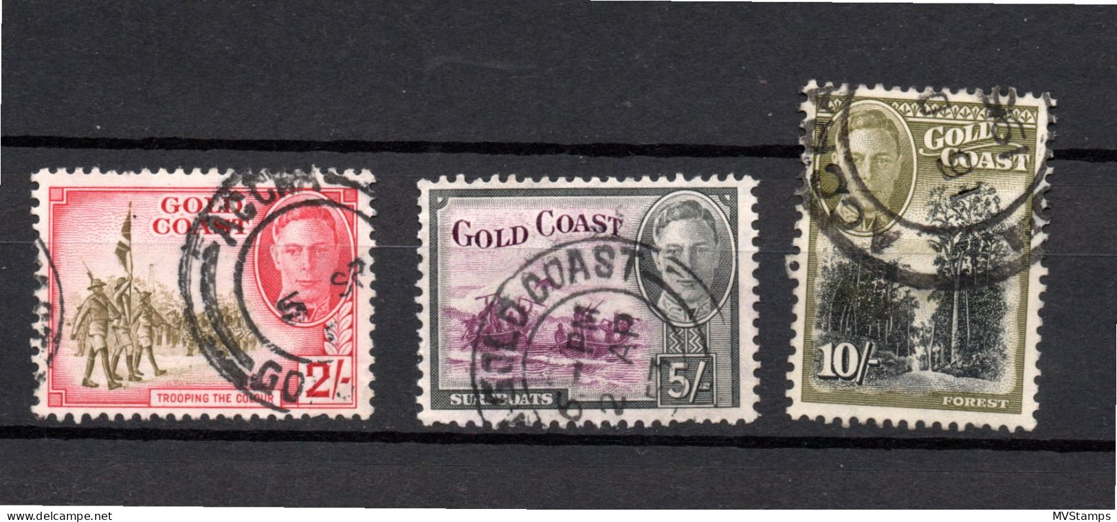 Goldcoast 1948 Old High Value Definitive Stamps (Michel 129/31) Used - Gold Coast (...-1957)