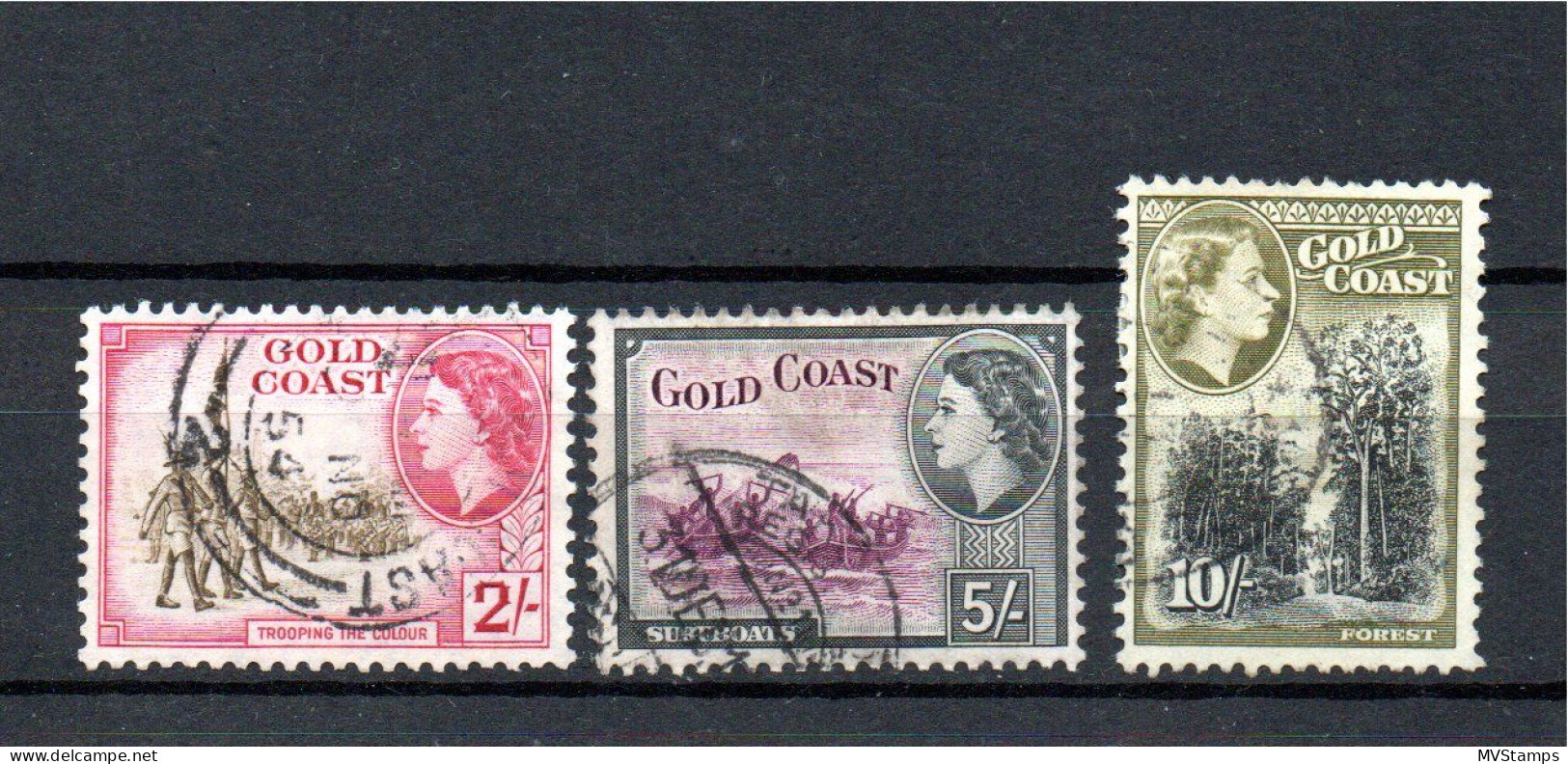 Goldcoast 1952 Old High Value Definitive Stamps (Michel 147/49) Used - Goudkust (...-1957)