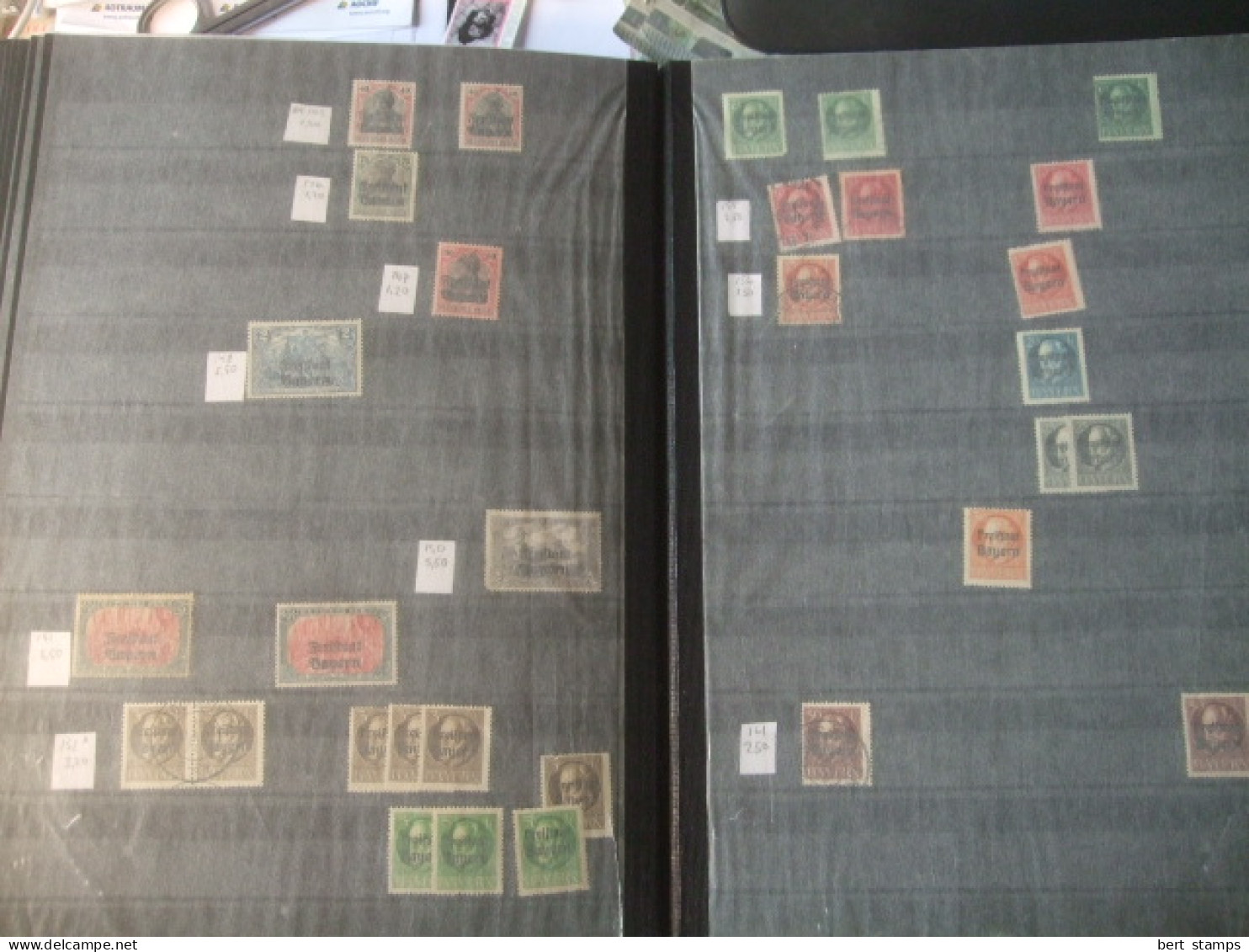 Stockbook. With old Germany, Baden, Bayern, Wurttemburg in price reduced  154,90 to 132,20