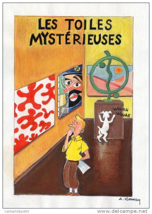 Illustrateur ANDRE ROUSSEY TINTIN LES TOILES MYSTERIEUSES - Roussey